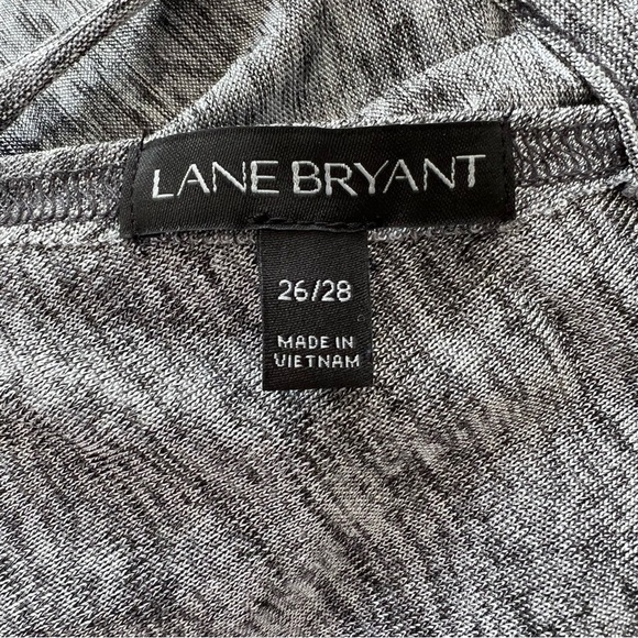 Lane Bryant Top Dolman Sleeve Keyhole Back Stretch size 26/28 Marled Grey Flowy - Picture 3 of 7